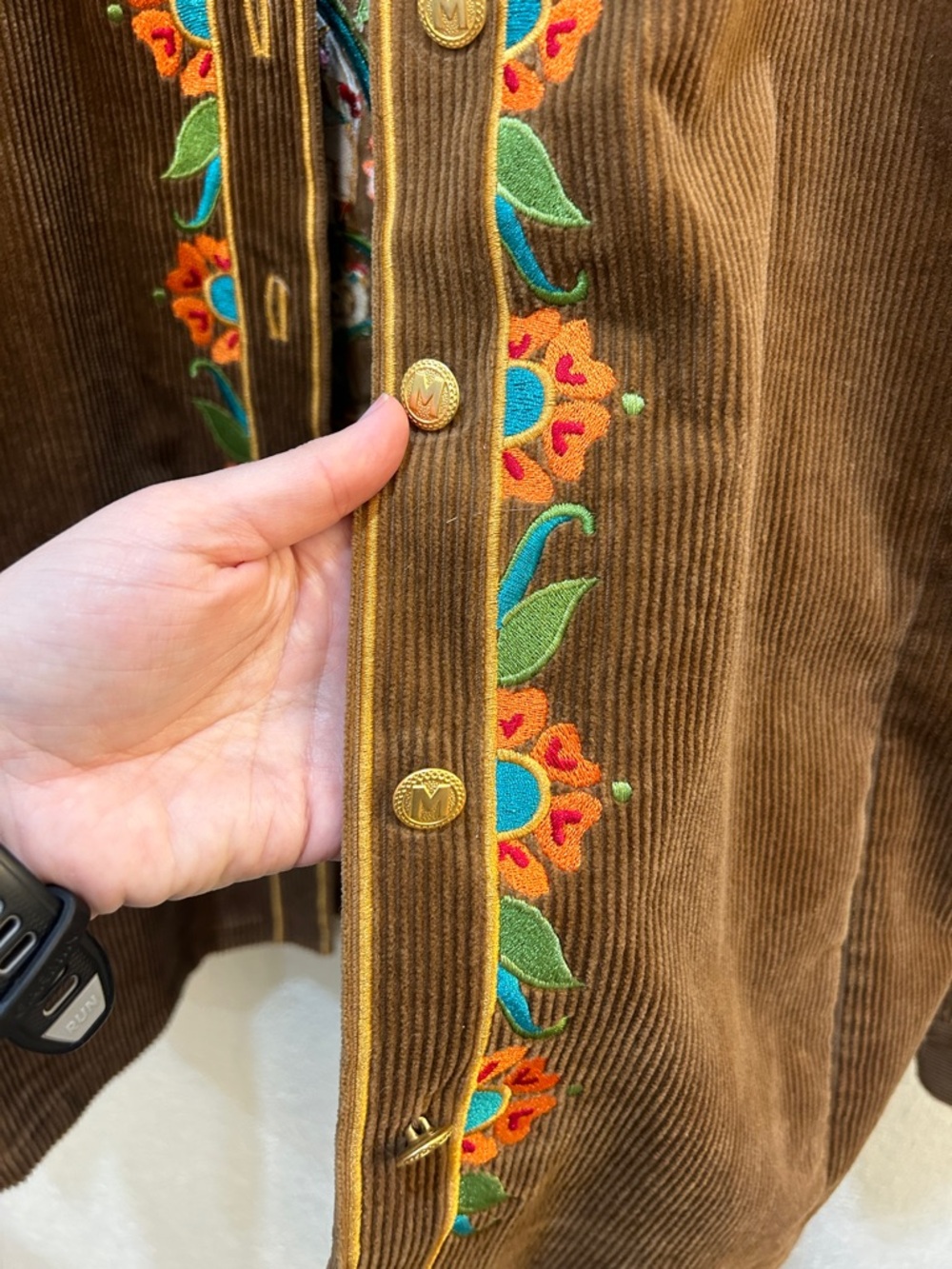 Vintage Bob Macke Embroidered Corduroy Chore Jacket Size Large - Picture 8 of 14